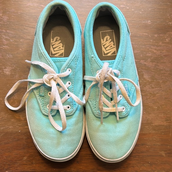 Vans Other - Vans Aqua Canvas Shoes with White Accents-kids Sz 2
